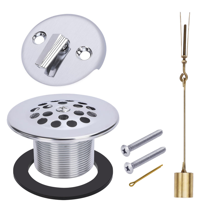 PRIMSOPH Trip Lever Overflow Faceplate Tub Drain Trim Kit with Linkage Conversion Kit Assembly Universal Fine Coarse Thread Replacement Chrome
