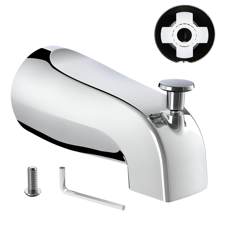 Slip on Tub Spout Kit, Compatible with American Standard 8888026.002 Tub Spout Bathroom Bathtub Faucet, Fits 1/2" Copper Water Tube(5/8" Diameter), 5/32'' Hex Wrench Included (Chrome,1 Pack) Chrome