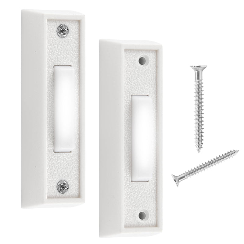Lighted Doorbell Button, 2Pack Wired Door Bell Push Buttons LED Door Chime, Wall Mounted Doorbell Switch Garage Doorbell Button Door Bell Switch for Most Door Bell Chimes White Light