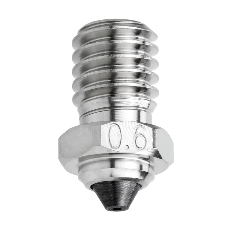 SeulQir Dual-Metal Tungsten Carbide Tip E3D V6 Nozzle, 0.6mm 3D Printer nozzles for Prusa i3 MK3S/Mini,Anycubic i3 Mega/Kobra/Kobra Neo 3D Printer and More (0.6mm E3D V6)