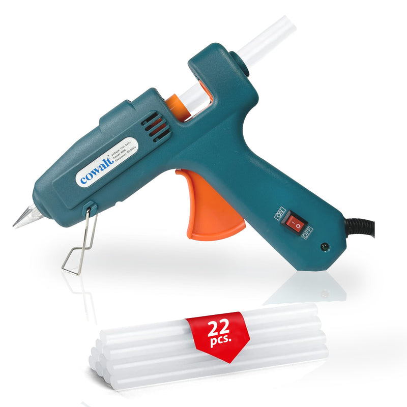 Professional Hot Glue Gun and Sticks Set Full Size 60W High Power Fast Heating Heavy Duty Silicone Glue Gun Kit for Crafts, DIY Repairs (Green) Green