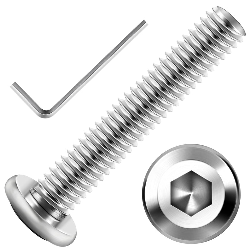 30Pcs M5 x 30mm M5 Screws Flat Head Hex Socket Cap Screws Bolts, 304 Stainless M5 Bolts Steel Furniture Screws Full Thread, Bright Finish & Hex Spanner by Mywish Silver-M5