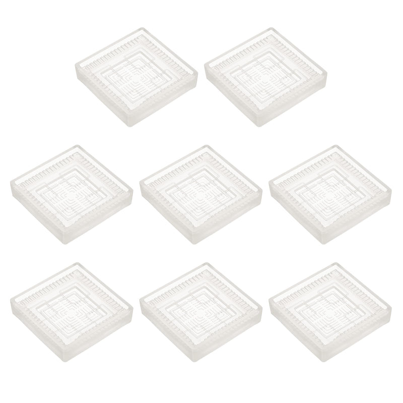 uxcell 8pcs 3x3 in Rubber Furniture Caster Cups Square Chair Leg Floor Protectors Non-Slip Furniture Pads Grips Stoppers for Hardwood Floors, Transparent (Fit 1.4-2.2 Inch Chair Leg) 1.4 - 2.2 Inch