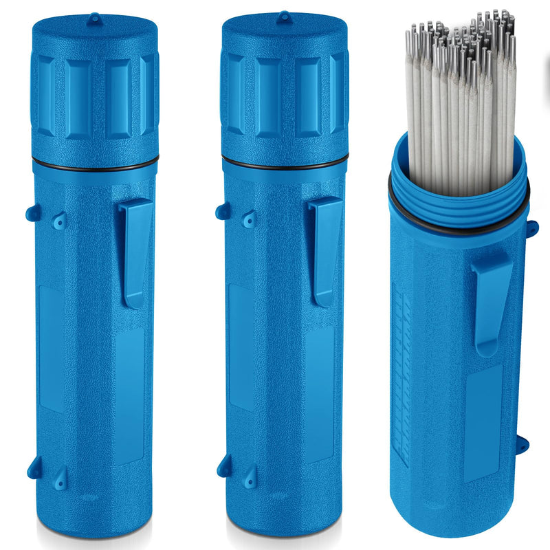 Zonon 2 Pcs Welding Rod Storage Tube 14 Inch Stick Electrode Storage Container Airproof Waterproof Canister (holds 350mm / 13.7in Rods)(Blue) Blue