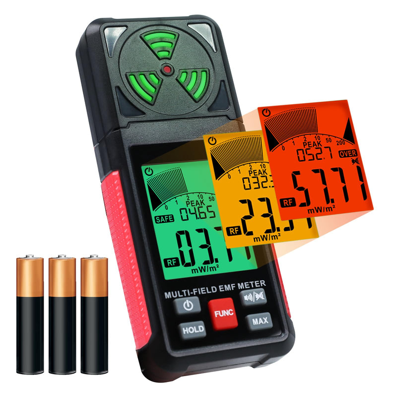 EMF Meter EMF Detector 3-in-1 Portable Electromagnetic Field Radiation Detector for EF, RF, MF, WiFi Signal, Handheld EMF Tester Digital LCD with Alarm for Home, Office, Outdoor