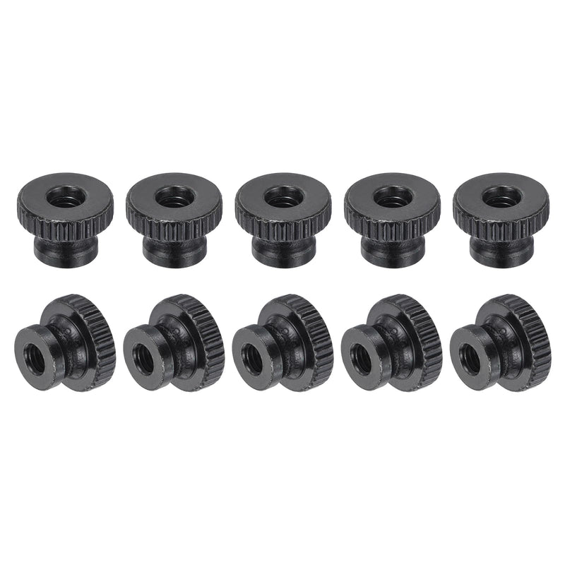 uxcell Knurled Thumb Nuts, 30Pcs M4 x 12 x 8mm Carbon Steel Knurled Nut, Adjusting Round Knobs Fasteners Nuts for 3D Printer Parts, Black 30