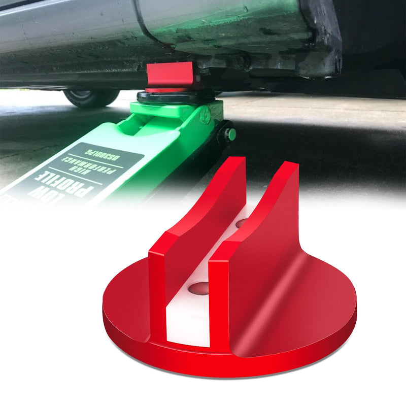 Magnetic Jack Pad Aluminum Slotted Pad Pick Universal Pinch Weld Adapter Compatible with Sub-Frame Vehicle Floor Jack- 1pc, Red 1 PACK-Red
