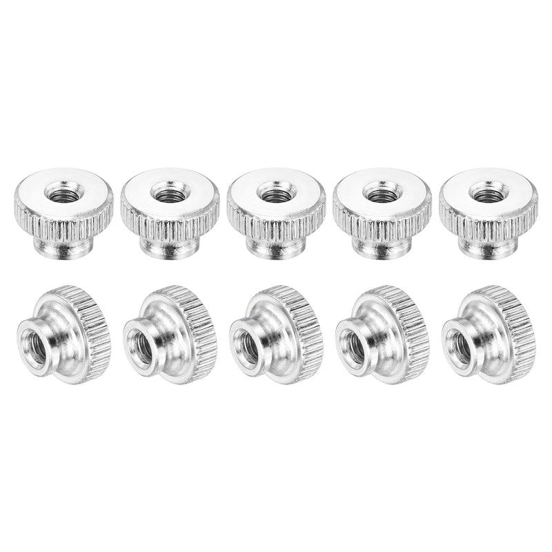 uxcell Knurled Thumb Nuts, 30Pcs M4 x 12 x 8mm Carbon Steel Knurled Nut, Adjusting Round Knobs Fasteners Nuts for 3D Printer Parts, Silver