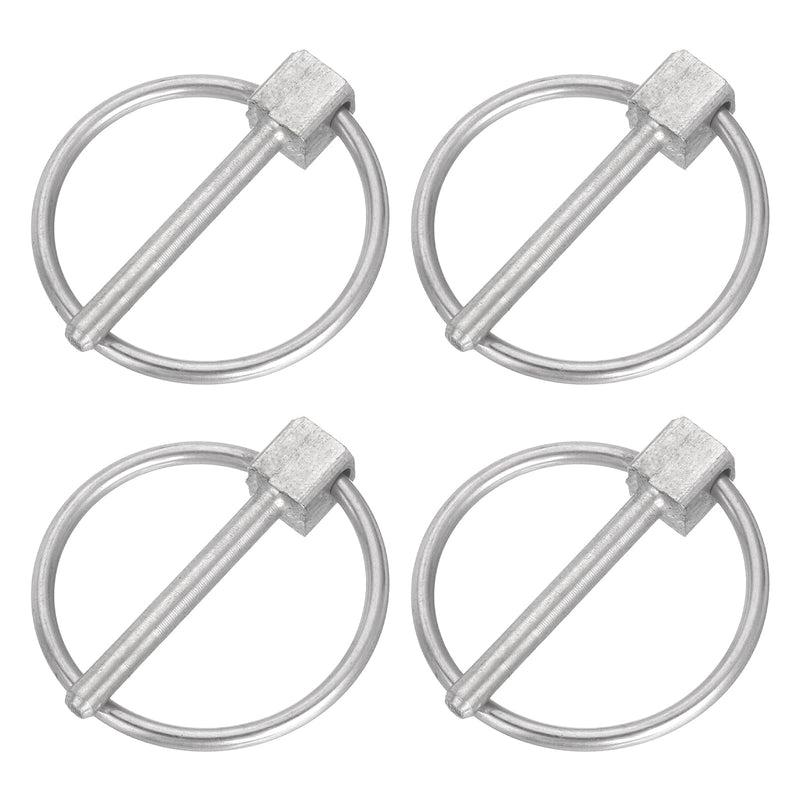 uxcell 4Pcs 1/8" x 1" Linch Pin with Ring, Stainless Steel Round Linch Pins for Boat Kayak Canoe, Trailer Trolley Trucks Mowers, Silver 1/8" x 1" 4