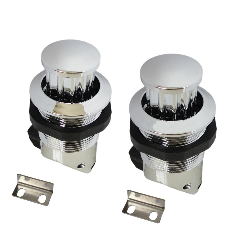 2Pcs Push Button Latch, Push to Close Latches for Perpendicular Door Configurations Latches - Push-to-Close Latches - Knob Stores Flush (Silver) Silver