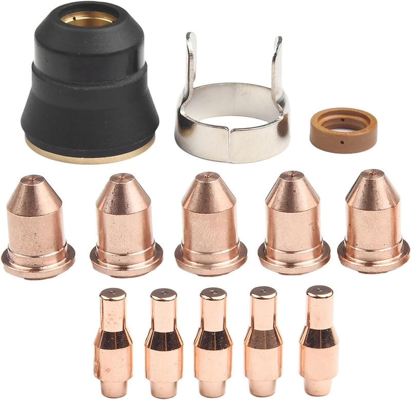 13Pcs Plasma Cutting Consumables Kit fit for Harbor Freight Titanium 45A Plasma Cutter, Nozzles and Electrodes 56811 Electrode 56576 Tip 56255,1279349948