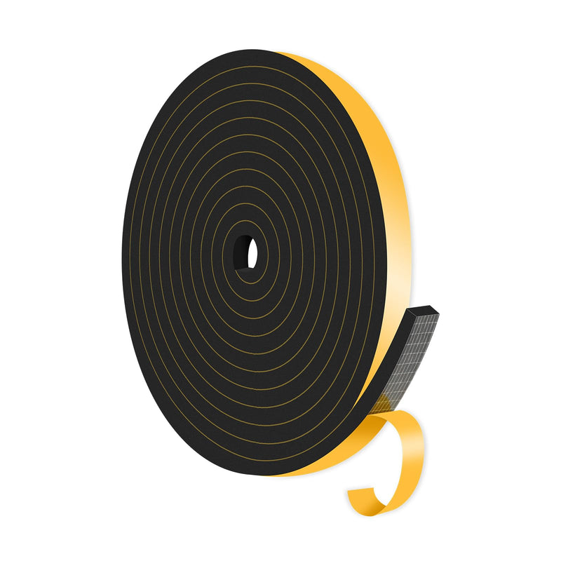 Weather Stripping Door Seal,Weather Stripping,Soundproof,Cold Insulation,High Density CR Foam Insulation Tape for Door, Front Door Frame, Windows,Sliding Door (Black, 1/2 in x 1/4 in x 13Ft) Black