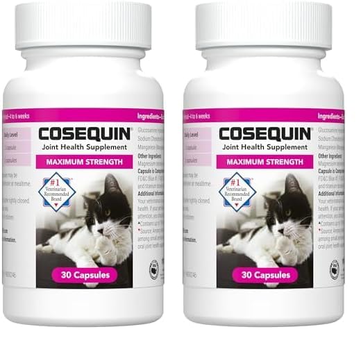 Nutramax Cosequin Joint Health Supplement for Cats - with Glucosamine and Chondroitin, 30 Capsules (Pack of 2) - PawsPlanet Australia