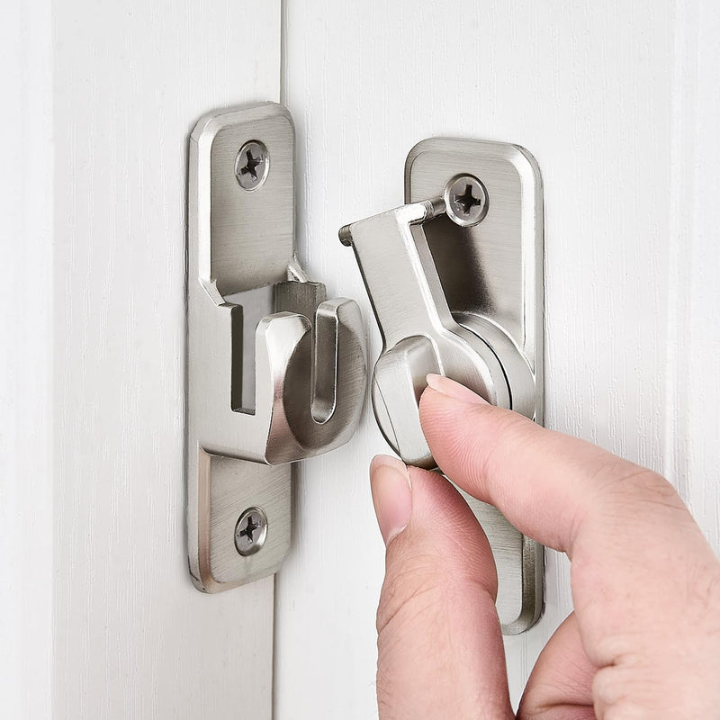 Silvery Enhanced Security Flip Latch Lock - Heavy-Duty 90/180 Degree Sliding and Swing Door Latch for Barns, Gates, and More Silvery_F47 1