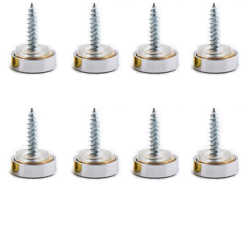 Thickened Pure Copper Mirror Screw, Decorative Cover Cap Nail, Glass Advertisement Screw, Polishing Silver 25mm - (8 Pcs)