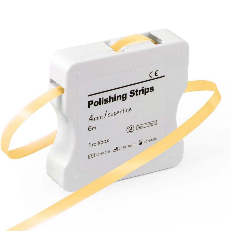 Annhua Dental Sanding Strips Ultrafine Dental Polishing Strips, 4mm x 6M Abrasive Dental Tape, Plastic Dental Sandpaper Strips for Teeth Grinding and Deep Teeth Cleaning - Yellow