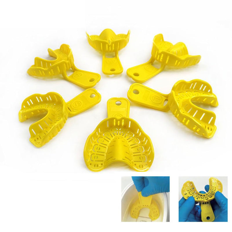 6pcs/Bag Dental Thermoplastic Impression Tray S M L for Irregular Tooth Alignment Can Be Reshaped Printer Trays