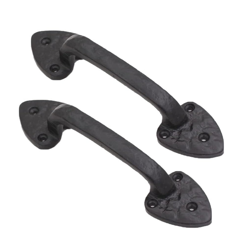 2-Pack 7 Inch Spear Barn Door Handle - Black Cast Iron Pull for Sliding Doors, Gates, Sheds, Fences, Closets - Indoor Outdoor Farmhouse Hardware 7" - 2 Pack