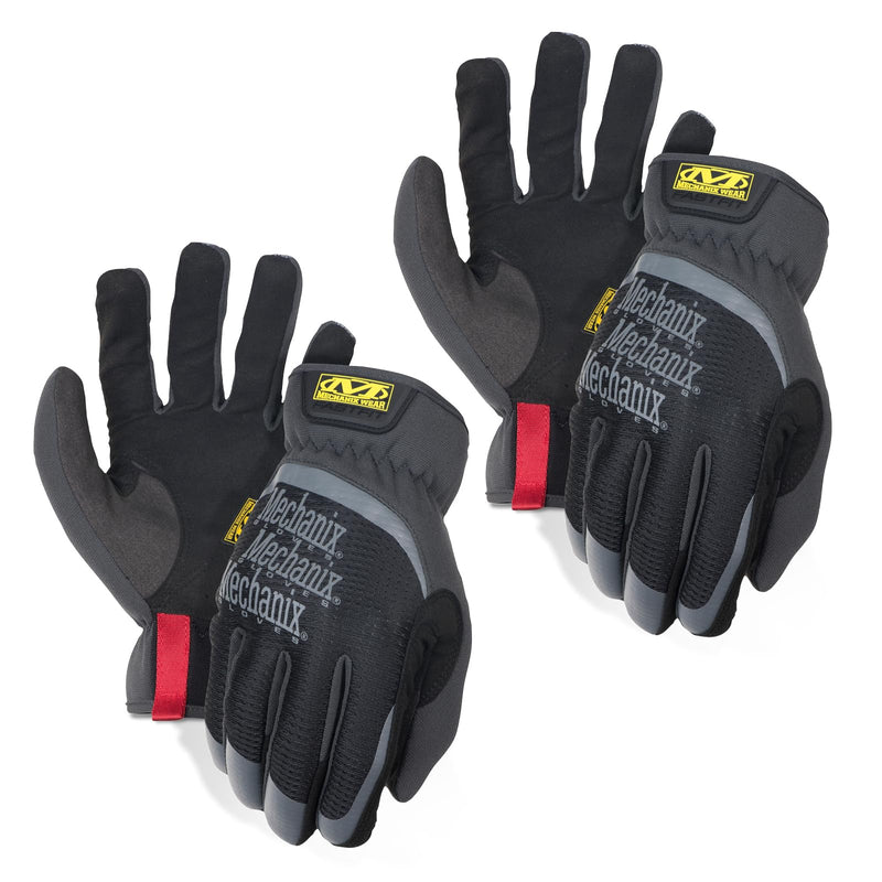 Mechanix Wear FastFit Work Gloves - Anti-Slip & Abrasion Resistant Heavy Duty Gloves - Touchscreen Compatible - Vibration Damping - Multipurpose Use - X-Large - Black - 2 Pack 2 Pairs
