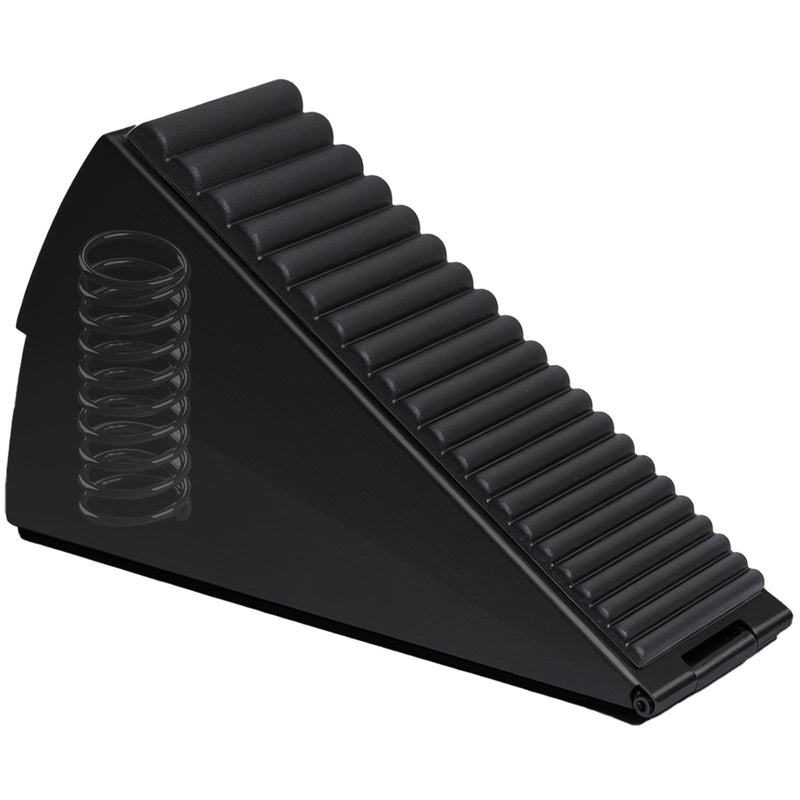 Large Door Stopper - Metal Door Wedge, Tall Door Stopper, Spring Rubber for Extra Strong Grip (Black, 1 Pack) Black