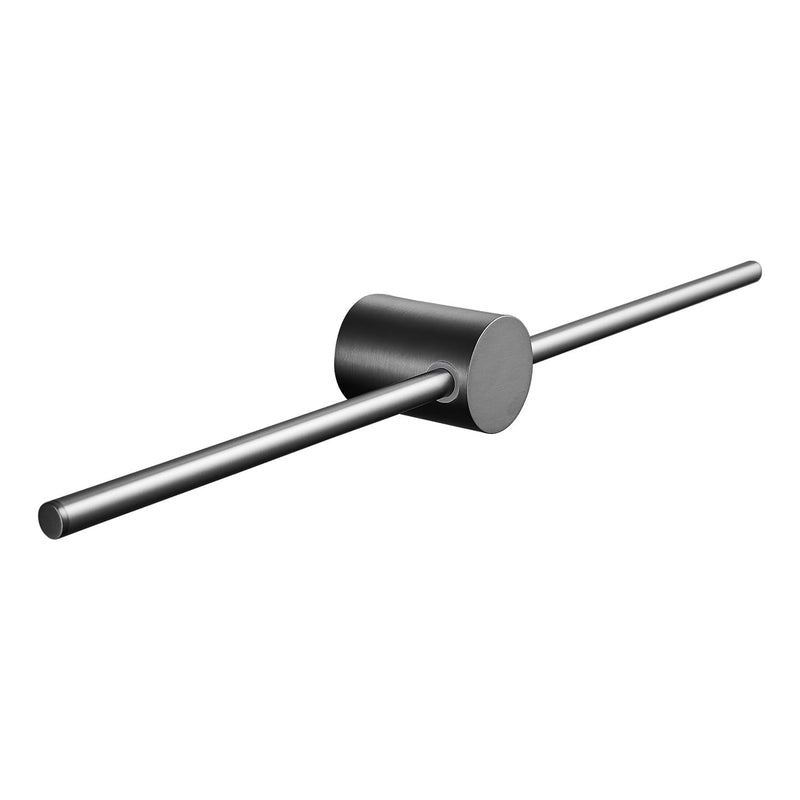 Balance Towel Bar Single Base Brass Towel Rack Adjustable Left and Right Wall Mounted Bathroom Towel Holder 20 inch Gun Grey