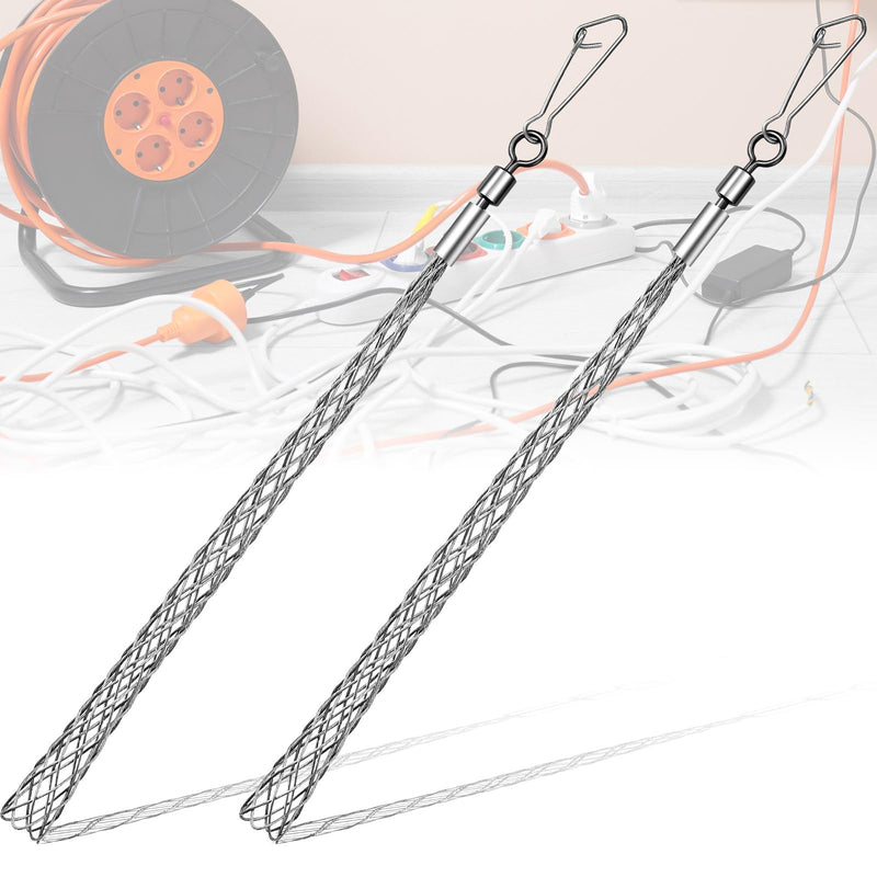 Gisafai 2 Pcs 3/4 in Wire Pulling Grip Mesh Metal Cable Puller Socks Wire Tools for Electrical Grips Light and Heavy Cables