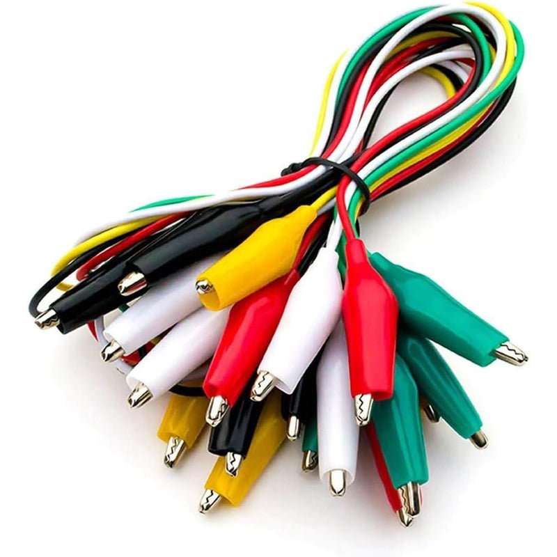 10 Pcs Alligator Clips Electrical with Wires, Preminum Crocodile Alligator Clips with Testing Probes Test Leads with Dual Ended Insulators Cable for Electric Circuit Connection, DIY School Experiments 10 PCS