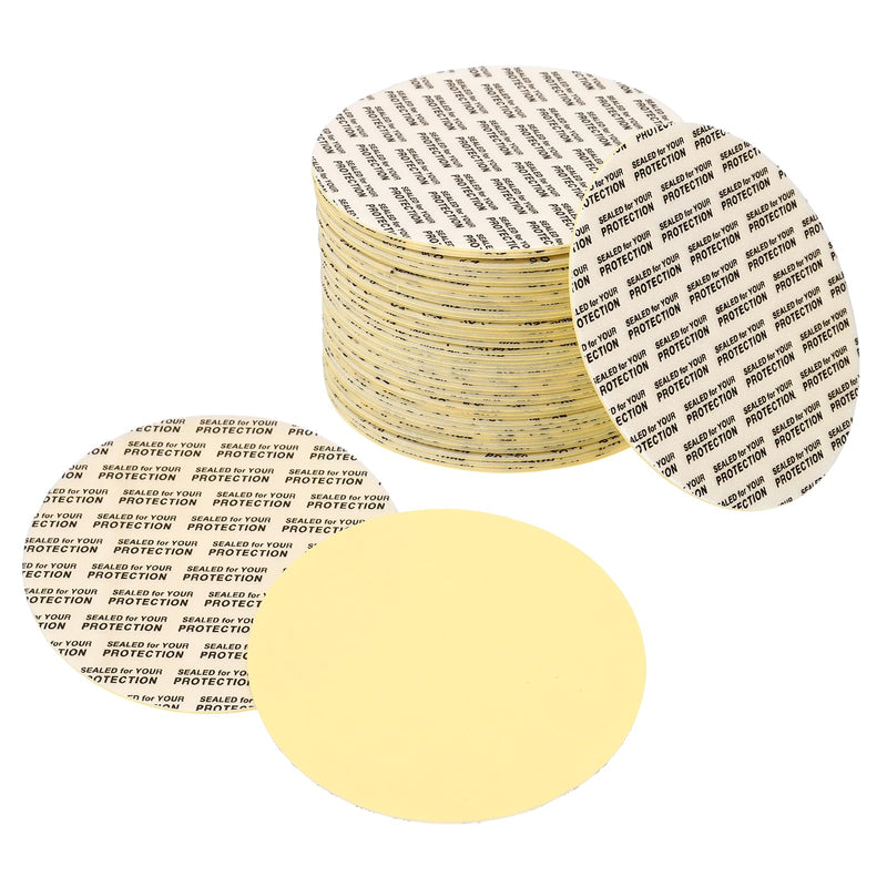 PATIKIL 66mm/2.6inch Pressure Sensitive Seal, 100 Pack Adhesive PS Foam Lid Cap Liners Resistant Tamper with Dustproof Paper Back for Plastic Glass Jar Bottle Cap Seals