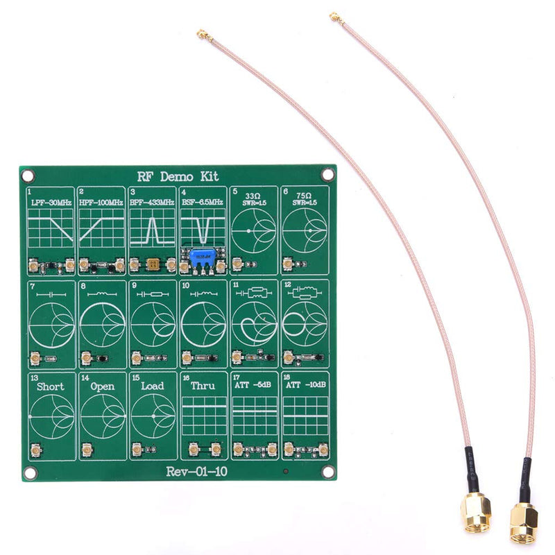 RF Demo Kit, Radio Frequency Test Board with 18 Functional Modules for Learning Vector Network Analyzer Antenna Analyzer Test Calibration Learning