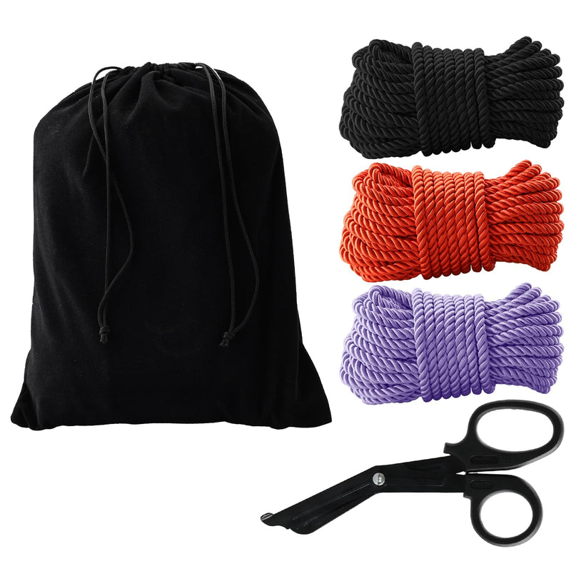 Shibari Japanese Rope Style Kit Bedroom Play for Beginners and Experienced Riggers, Silky Soft Rope, Perfect for Simple and Complex Knots, Great Kit for Gifting Lovers and Couples