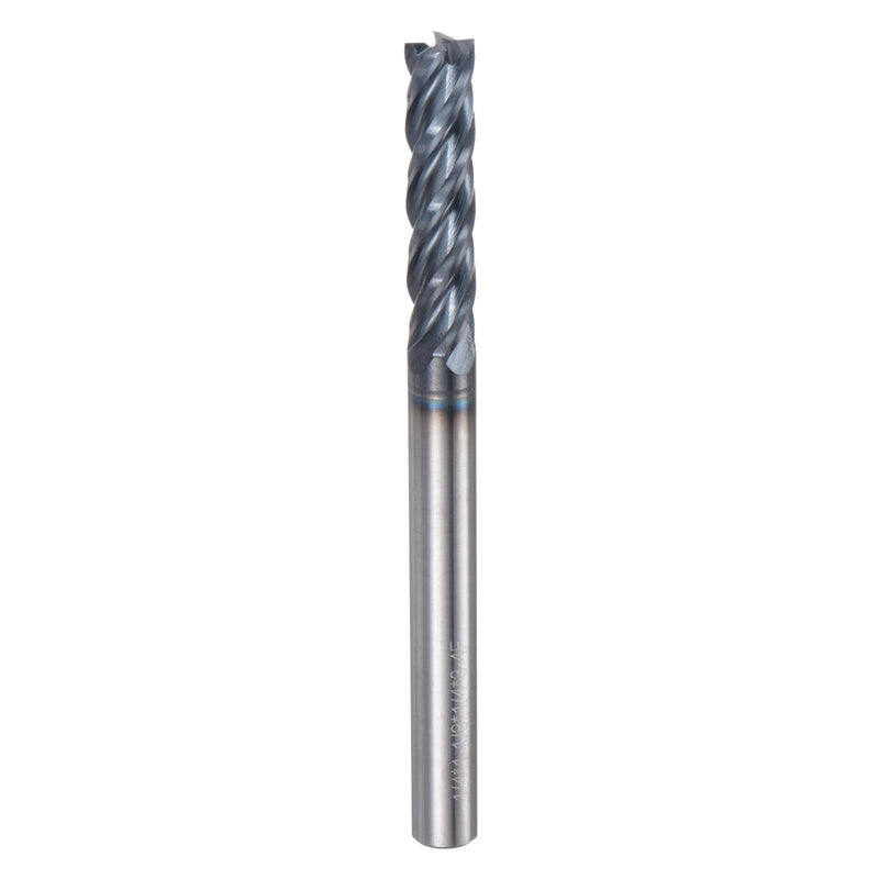 uxcell Carbide Square End Mill, 1/4" Diameter TiAlN Coated 4 Flutes Milling Bit Cutter, for Hardened Steel Stainless Steel Alloy Metal, 1/4" Shank 1-1/8" Cut Length 3" Long HRC50