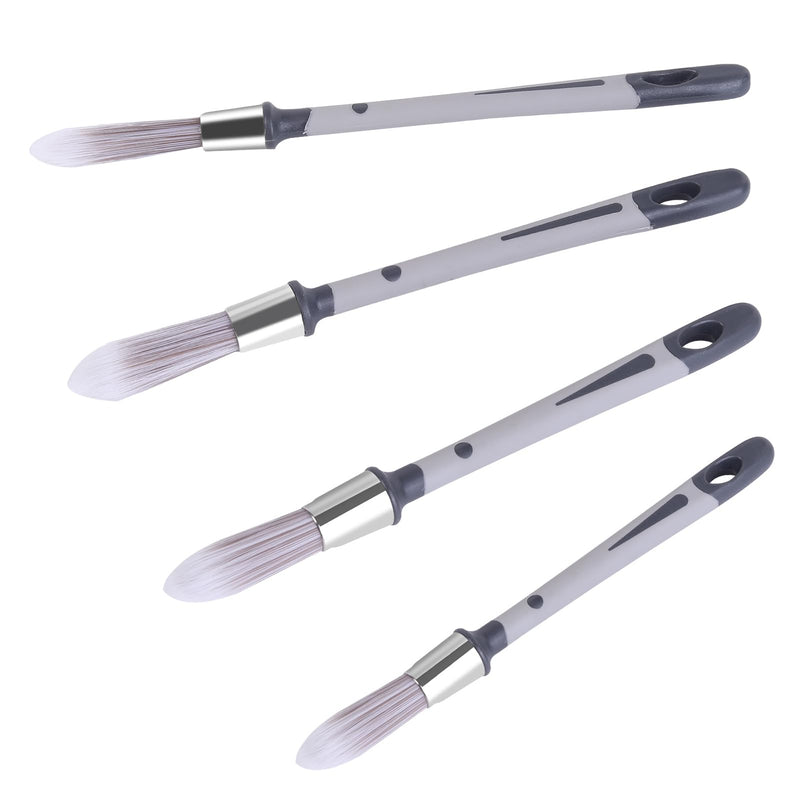 Trim Paint Brush Edge Painting Tool for Painting Detail Areas and Small Paint Repairs Small Paint Brushes, Art Application,Sash, Baseboards,House Wall Corners 4pack with 0.45" 0.6" 0.75" 0.8" Grey 502