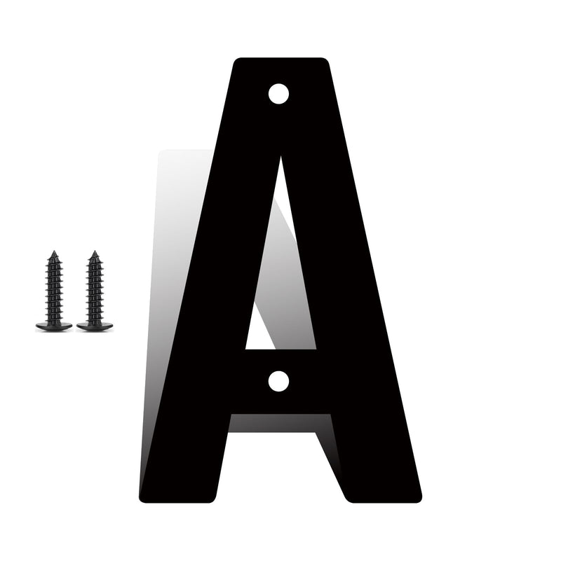 5 Inch Modern Metal House Numbers, Metal Letter, Black Door Number, Metal Mailbox Numbers and Letters, Metal House Address Letters and Numbers for Outside Signs (A) 5 Inch Black A