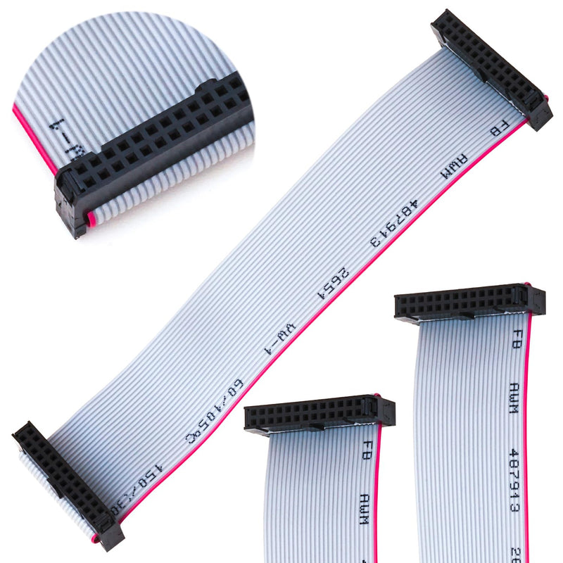 IDC Cable IDE Flat Ribbon Cable 10/14/16/20/26/30/34/40 Pin Ribbon Cable IDC Cable Connector, Female to Female IDE Extension Cable 50CM Length FC 26-Pin 2Pcs(KS-FF26) FC 26P - NewNest Australia