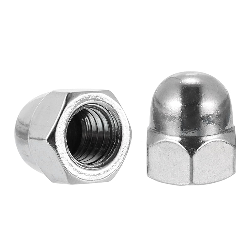 uxcell 3/8"-16 Acorn Cap Nuts, 20Pcs 316 Stainless Steel Dome Cap Head Acorn Nut Hardware Nuts for Bolt Cover, Silvery 20