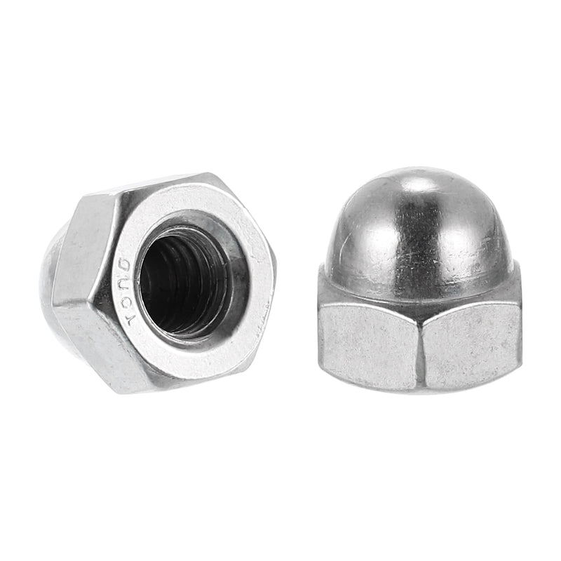 uxcell 5/16"-18 Acorn Cap Nuts, 10Pcs 316 Stainless Steel Dome Cap Head Acorn Nut Hardware Nuts for Bolt Cover, Silvery 10