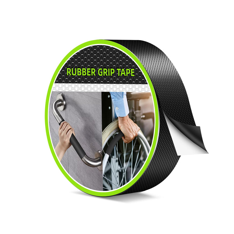 Aobrill Rubber Grip Tape, Non Slip Tape, Enhanced Textured Super Strong Adhesive for Secure Hold & Friction-Ideal for Tools, Gadgets, DIY & More(Black, 1In x 10Ft) Black