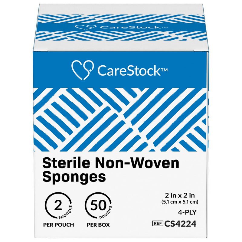 Gauze Sponge 2x2 [100 Count] Sterile Gauze Pads, 4-Ply, Medical Grade Cotton Wound Dressing for First Aid Kit – 2 Per Pouch, 50 Packs