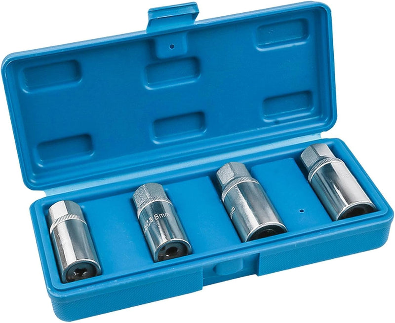 Stud Extractor Set, Broken Stud Removal Socket 4-Piece Metric Stud Remover Set 12.5mm Square Drive Sturdy Portable Nut Remover – Stud Puller Sockets 6, 8,10,12mm