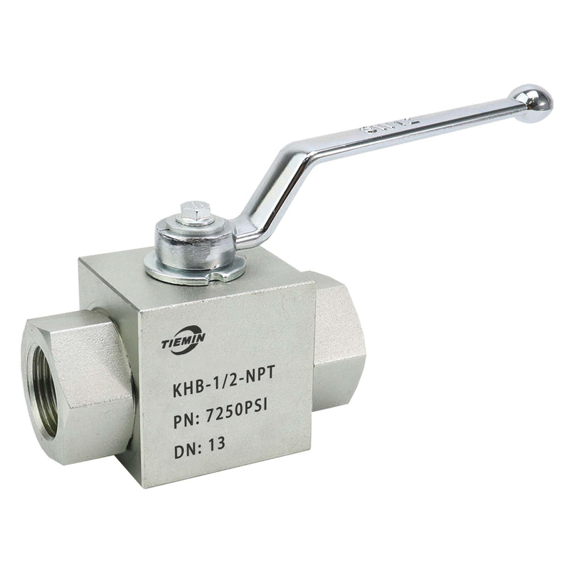 TieMin High Pressure Hydraulic Ball Valve 1/2 Inch 7250 PSI High Pressure, Shut-Off 2 Way Hydraulic Ball Valve KHB 1/2" NPT KHB-1/2-NPT