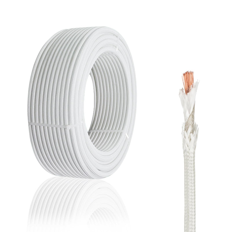 14 Gauge High Temperature Wire 16.4Ft, -76-932 ℉ 14 AWG Mica Fiberglass Electronic Copper Wire Insulated Heat Resistant High Temp Electronical Flexible Cable for Lamp Boiler Heater Kiln 14AWG