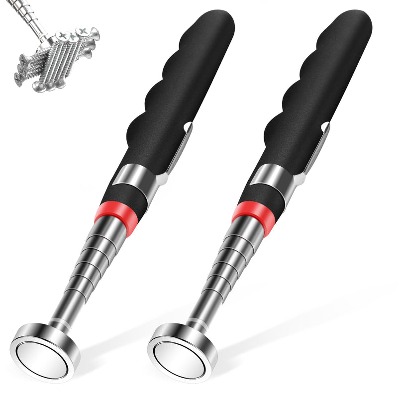 2PCS Telescoping Magnetic Pickup Tool with 40lb Pull Force, 30in Telescopic Strong Magnet Sticks, Non-Slip Long Extendable Magnet Pickup Tools, Magnetic Nail Picker Upper