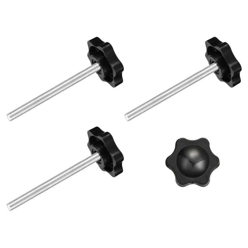 uxcell 4Pcs Clamping Screw Knob, M5 x 60mm Hex Shaped Star Knob Plastic Grips Hand Tightening Screw Handle for Umbrella Base Mechanical Furniture, 25mm Dia M5 x 60mm,25mm Dia