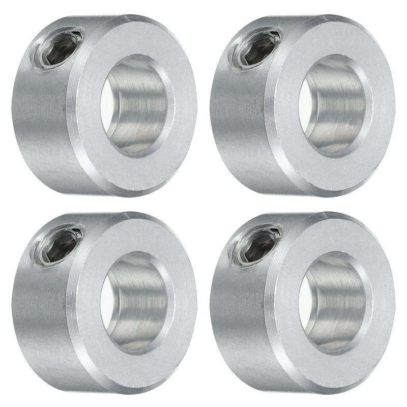 uxcell 4pcs Set Screw Collars 3/8" Bore, Aluminum Shaft Collars, 3/4" OD and 3/8" Thickness, Set Screw Clamp Collar, Stop Collar for Linear Rod Shaft Guide