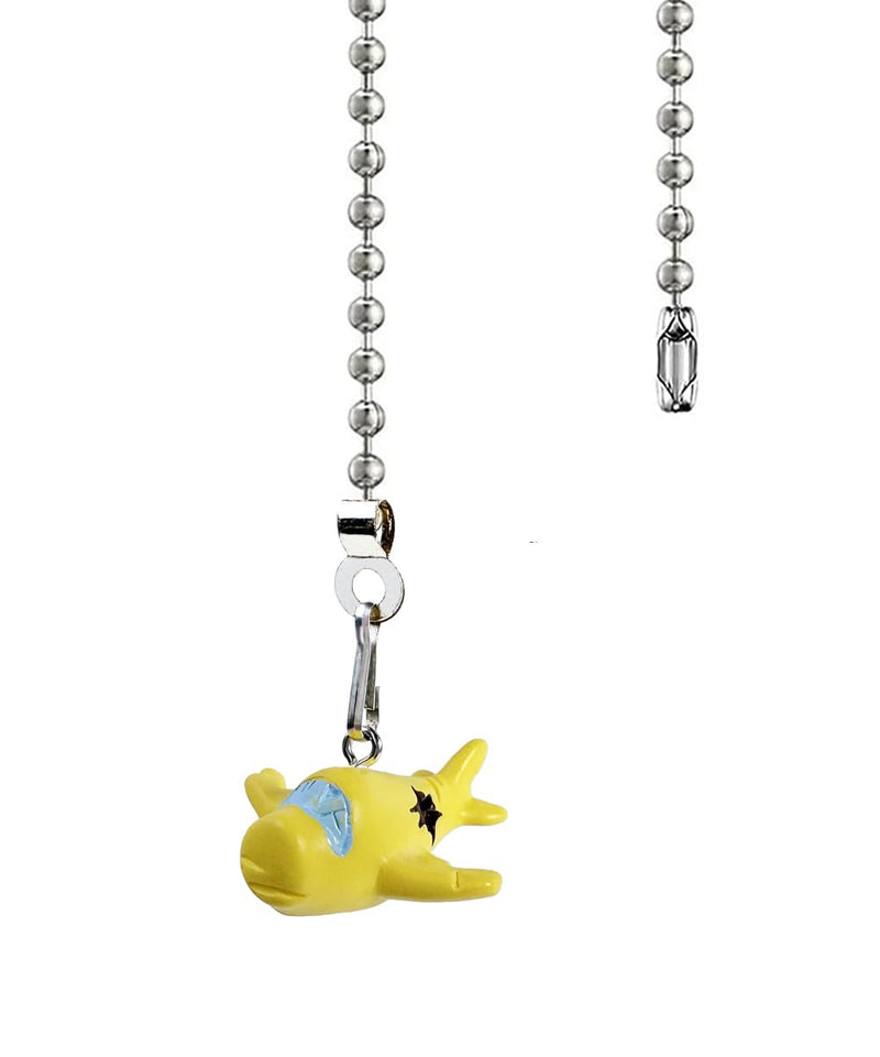 Ceiling Fan Pull Chain Set, 12 Inch Airplane Ceiling Fan Pull Chain Extender with Ball Chain Connector, Pull Chains for Ceiling Fans and Lights, Decorative Fan Pull Chain Pendant Extension
