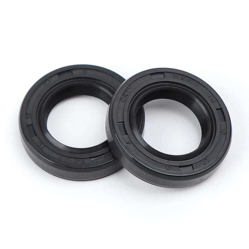 2Pcs Oil Seal 15mm x 25mm x 5mm in High-Concentration Nitrile Rubber Material Double Lip with Spring for CFmoto Cforce Zfore Ufore 500 600 800 950 1000 OEM Parts Number:0180-065002 15 x 25 x 5 2Pcs