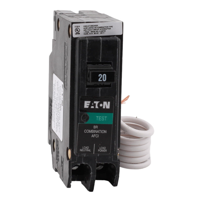 BRN120AF 20 Amp Single Pole Arc Fault Circuit Breaker - 120 Volt, Pigtail Neutral, UL Listed (1)