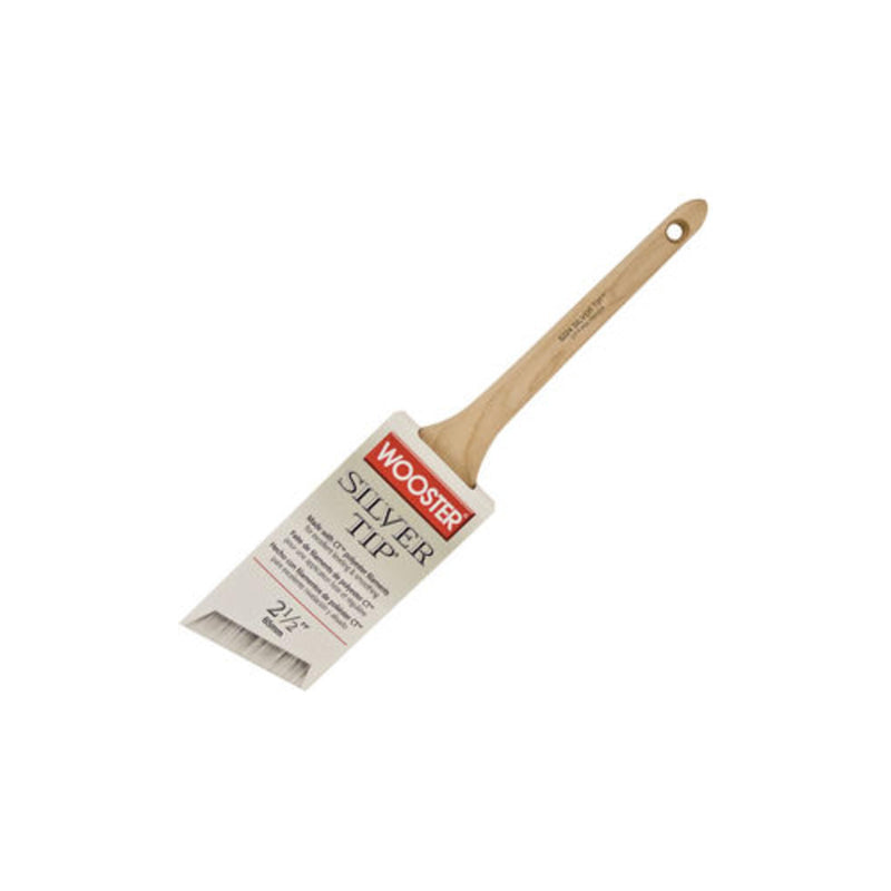 6-Pack of 2-1/2” Wooster Brush Company 5224 Silver Tip CT Polyester Angle Sash Paint Brush 6