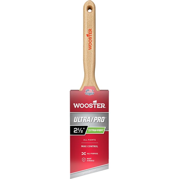 6-Pack of 2-1/2” Wooster Brush Company 4153 Ultra/Pro Extra-Firm Lindbeck Professional Angle Sash Paint Brush 6