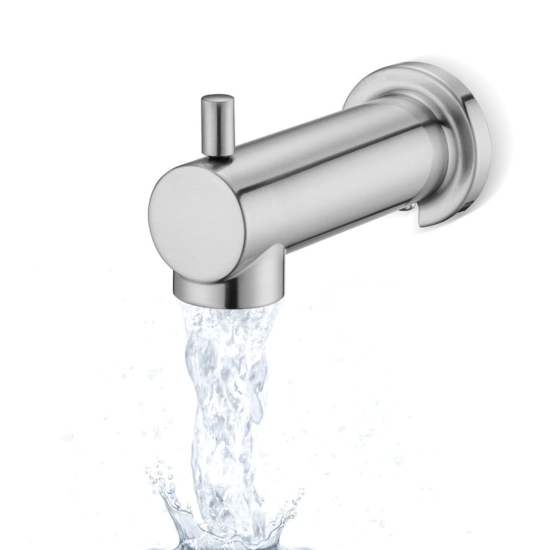Slip on Tub Spout with Diverter Universal Tub Diverter Spout for 1/2" Copper Water Pipe, Brushed Nickel